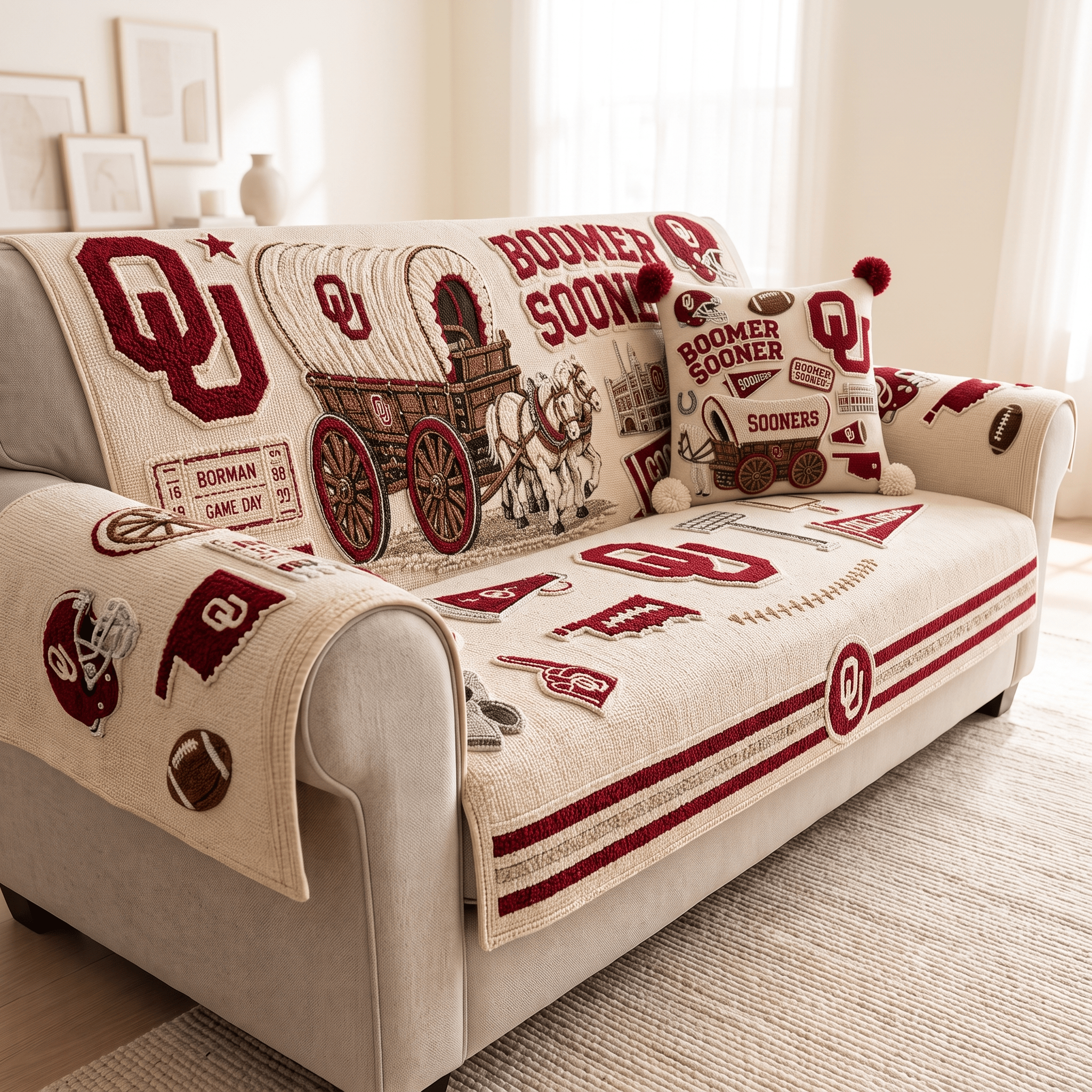 OSN Tufted Sofa Cover & Pillow Set HTTT