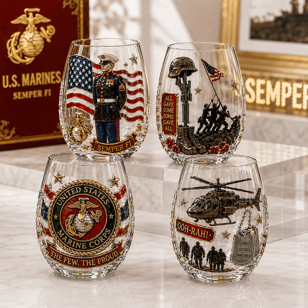 Premium USMC Whiskey Glass Set TTTT
