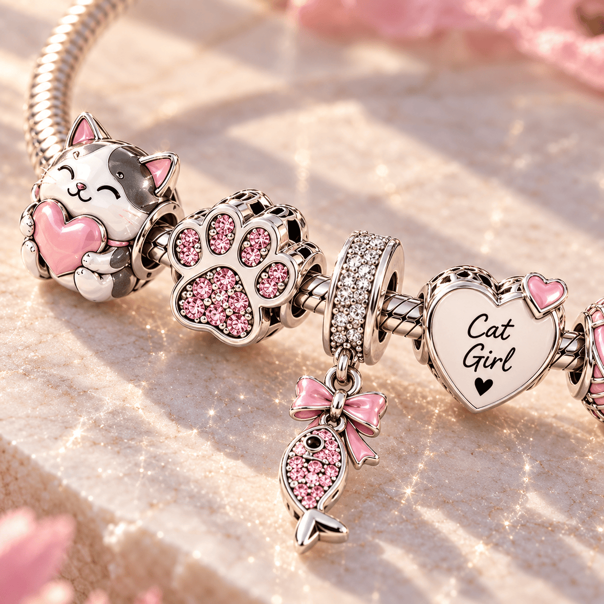 CG Silver Charm Bracelet Set TTN